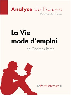 cover image of La Vie mode d'emploi de Georges Perec (Analyse de l'oeuvre)